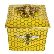 Jardiner Porcelain Trinket Box - Bronze Abeja Bees