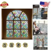 DIY Stained Glass Window Film 35.4x118” - Decorative Privacy & Sunlight Effects