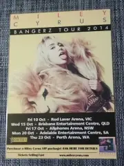 MILEY CYRUS - 2014 BANGERZ AUSTRALIA TOUR - LAMINATED PROMO TOUR POSTER