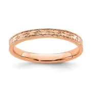 14K Rose Gold Polished Floral Band Ring Size 7 2.1 gram Gift for Mother