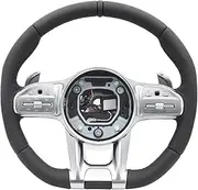 Steering Wheel，Compatible With Mercedes Benz AMG W117 W166 W177 W197 W204 W205 W212 W213 W216 W217 W222 W253 W257 W463 W464 Car Accessories(With button)