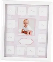 Abaodam 1 Growth Record Photo Frame for Months Milestone Photo Holder Desktop Decoration for Newborn Safe and Durable Artificial Board present for Showers and Birthdays