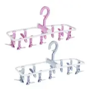 2 Pack Clothes Drying Rack,12 Clips Laundry Drying Rack Folding Sock and