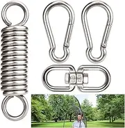 Hammock Chair Hammock Chair Swing Hanging Kit 600 LB Capacity Hammock Hooks Heavy Duty Stainless Steel Suspension with 2 Springs Snap Hook Carabiner