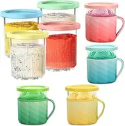 [OVRRCSME] Deluxe Ice Cream Pints Neoprene Sleeves 4 Pack，Compatible with Ninja Creami NC501 NC500 Series 24oz Ice Cream Maker Containers (24oz 4 Cups+4 Sleeve)