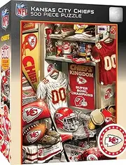 MasterPieces Game Day 500 Piece Jigsaw Puzzle for Adults - NFL Kansas City Chiefs Locker Room - 15"x21"