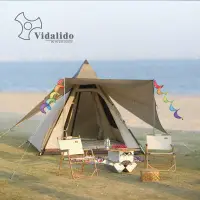在飛比找Yahoo!奇摩拍賣優惠-vidalido戶外露營印第安金字塔自動帳篷遮陽防曬雙層防雨