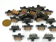 25 x Mini Slide Switch 6-Pin 2-Position DPDT On/On Slider Switches Black Tiny C1