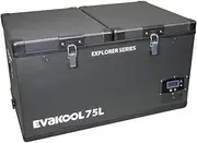 EvaKool Explorer Dual Zone Fridge/Freezer, 75 Liter Capacity