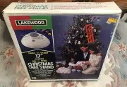 VTG Lakewood Steel Metal Christmas Tree Stand White Glitter 17” New No.7777