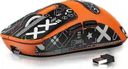 MANBASNAKE Attack Shark X3 Wireless Gaming Mouse, 49g Triple Mode Ergonomic Computer Mouse, PAW3395 26K DPI Sensor, 200h Battery Life, Griptape, Programmable Buttons for PC/Laptop/Mac (Orange)