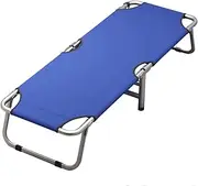 Steel Foldable Camping Bed with Pillow Breathable Folding Bed Single Portable Foldable Bed for Outdoor Travel Office