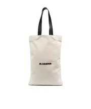 Jil Sander Logo Print Flat Tote Bag One size White