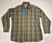 NWT COLUMBIA NORTH BOUND WAY Mens M Shirt BRONZE PLAID L/S Cotton AM7517-968