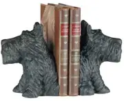 Bookends Bookend TRADITIONAL Lodge Scottie Dogs Resin Hand-Painted Hand-Cast
