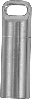 OKUMEYR Stainless Steel Pill Holder Single Chamber Keychain Organizer for Travel Portable Metal Pill Case for Medications Small Compact Design for Daily Use