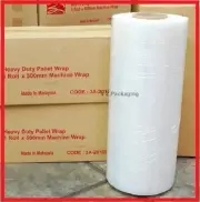 1x Clear Machine Pallet Wrap Stretch Film Roll 23UM - 500mm x 1450m