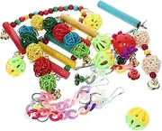 BCOATH Bird Swing Parrot Perch Toy Set Parakeet Toys for Cage Bird Training Supplies Random Color