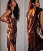 Anthropologie Maeve Kara Wine Bordeaux Brown Sequin Dress Sz M Medium NWT (V3