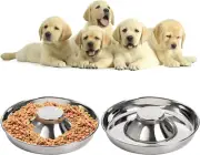 Paquete de 2 tazones de acero inoxidable para cachorros, comederos lentos para m