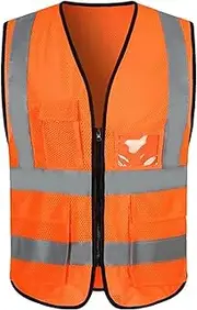 Mesh Safety Vest High Visibility Breathable Reflective Vest Multi Pockets Working Vest Traffic Reflective Clothing