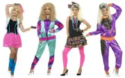 80s Retro Shell Suit Wild Girls Party Ladies Costume