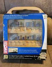 Vintage Ryobi Router Bit 12pc Set Carbide Wooden Case Box Carpentry Tool Lot NEW