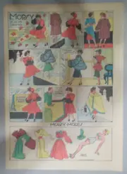 Mopsy by Gladys Parker w/ Uncut Paper Dolls from 12/5/1948 Size 11 x 15 inches