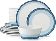 [Noritake] Colorscapes Layers Sky 12-Piece Coupe Dinnerware Set, Service for 4