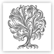 Tree Abstract Stencil - Choose a Size - Laser-Cut Reusable Plastic