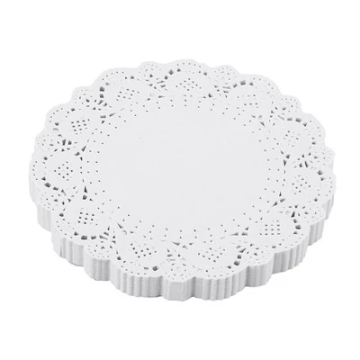 200 Pcs 4.5 Inch White Lace Paper Doilies Round Disposable Placemats for Wedding