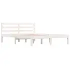 Bed Frame Solid Wood Pine White 137X187 Cm Double Size pine wood Double Bed Fram