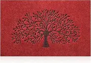 AOAOPQ Non Slip Door Mat 45 x 70 cm Floor Mat for Indoor Outdoor Courtyard Front Back Rubber Door Absorbent Resist Dirt Entrance Rug Machine Washable Red