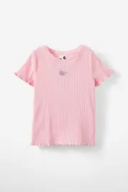 [Cotton On Kids] Cotton On Kids - Raya Baby Tee - Blush pink/butterfly 9-10 BLUSH PINK/BUTTERFLY