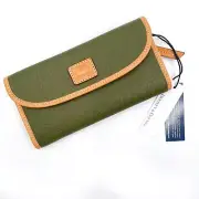 Dooney & Bourke Pebble Continental Clutch Wallet Olive Green Brown Leather