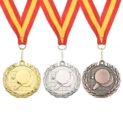 2" Ping Pong Medals Table Tennis Award Medals Set with Ribbon Red Yellow, 3pcs