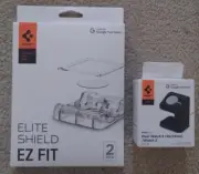 Spigen Google Pixel Watch Elite Shield EZ Fit (2 pack) and stand - Watch 3 45mm