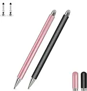 Stylus Pens for Touch Screens, Universal Stylus Pen for Apple iPad/iPhone/Android/Samsung Galaxy/Microsoft Tablets All Universal Touch Screen Devices, 2 in 1 Magnetic Disc (Rose Gold/Black)