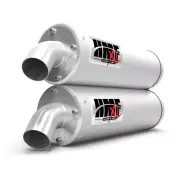 HMF Titan Brushed Dual Slip On Exhaust XL Loud System Polaris RZR XP Turbo | 4