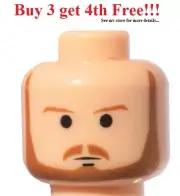 ☀️NEW Lego Minifigure Minifig Head Nougat Orange beard mustache SW Starwars #11