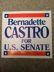 Bernadette Castro New York (R) US Senate Candidate 1994 Campaign Poster