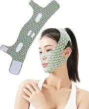 1 Piece V Chin Face Tightening Band, Reusable Chin Strap, Mask V-Line Lifting Mask, Face Tightening Mask for Women, Breathable Mesh, Green