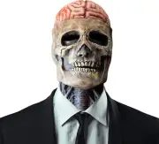 Halloween Skull Mask Full Head Horror Scary Mask with Removable Chin Realistic L