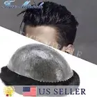0.1MM All Poly Toupee for Men Human Hair Replacement System Mens Hair Piece Wig