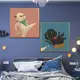 壁貼壁畫 客廳掛畫 臥室房間裝飾畫 房間佈置溫馨卡通小白小黑貓簡約掛畫兒童房客廳沙發背景墻可愛有趣裝飾畫