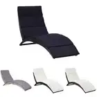 Sunbed with Cushion Poly Rattan Sun Lounger Chaise Seat Multi Colours vidaXL