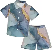 [Caihoyu] Big Boy Button Down Hawaiian Shirts and Shorts Set Baby Boy Clothes Summer Clothes Set