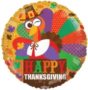 Balloon 18" Happy Thanksgiving Turkey Mylar Foil Party Birthday Supplies Gifts