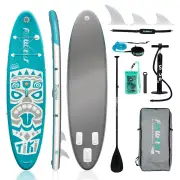 [EU Direct] FunWater Inflatable Stand Up Paddle Board Surfboard Complete Set Paddleboard Accessories Adjustable Paddle,