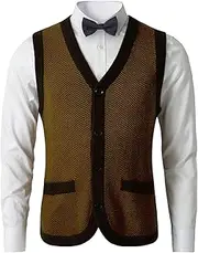 [zhilifs] Mens Sweater Vest Solid Knitted Lightweight Thermal Cardigan Big and Tall Vest